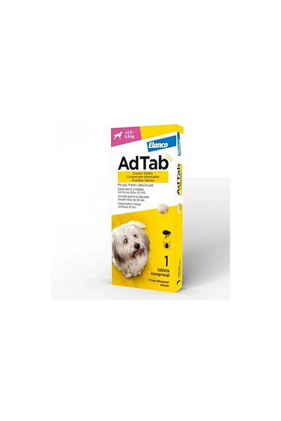 ELANCO AdTab Dog 112,5 mg pentru câini 2,5-5,5 kg, 1 comprimat