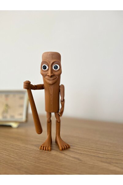 SALES GROUP Tung Tung Tung Sahur Brainrot Ahşap Görünümlü Eklemleri Hareketli Figür Oyuncak – Dekoratif Ürün