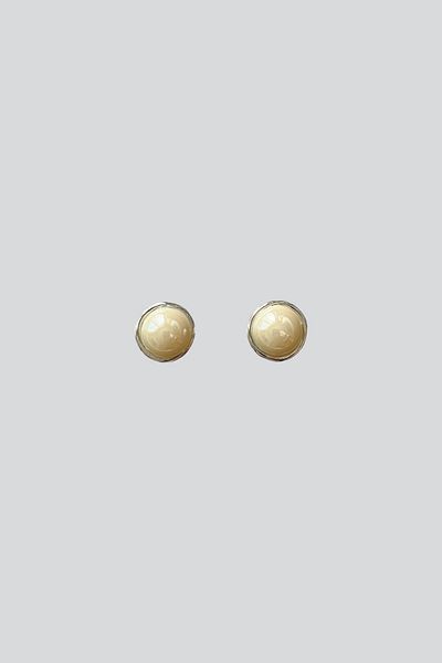 stravis Silver Color Round Pearl Earrings