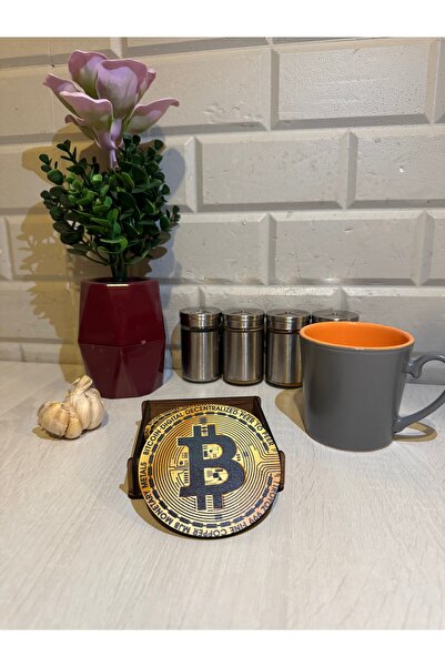 NOSTA Bitcoin 6’lı Bardak Altlığı (9X9 CM) (KORUMA KUTULU)