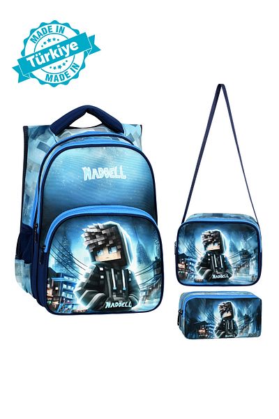 Niss Store Set rucsac, cutie de prânz și suport pentru stilou pentru școala primară tematică Robloks