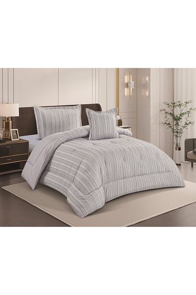 HOURS Horse Comforter Set, Single and a Half, 160 cm, Queen Size, 4 Pieces, Plain