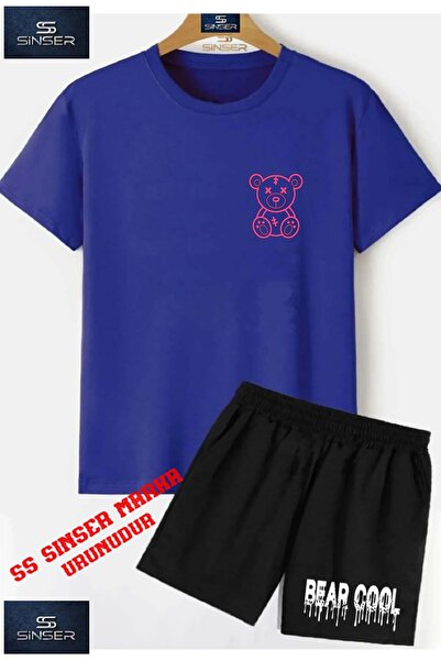 SS SİNSER Tricou cu gât rotund cu imprimeu special „BEAR WITH PINK STRIPES” U...