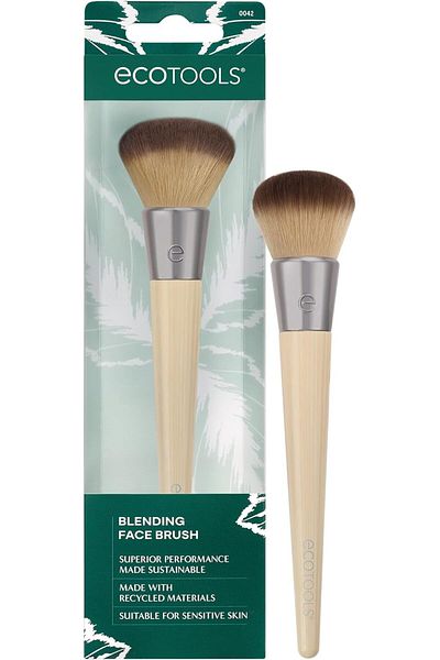 Ecotools Blending Face Makeup Brush, For Liquid & Cream Foundation, Bronzer, & Blush, Multipurpose