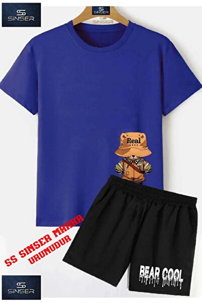 SS SİNSER Tricou cu gât rotund cu imprimeu special „BEAR BROWN REAL SAPKALI” ...