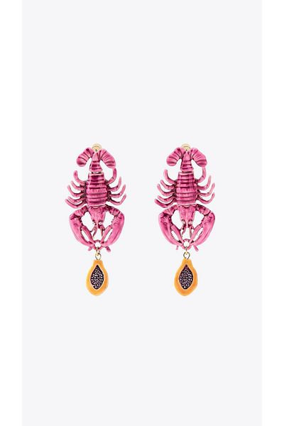 Pinery Jewels Vip Series - Pink Lobster Mango Women's Earrings Pair 7,5cm