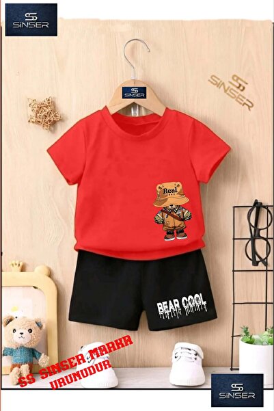 SS SİNSER Tricou cu gât rotund cu imprimeu special „BEAR BROWN REAL SAPKALI” ...