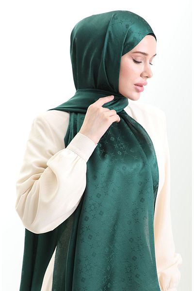 sefamerve Σάλι Karaca Jacquard 81097-02 Σμαραγδένιο Πράσινο