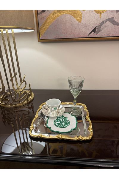 larense Silver Tray Casting Gold Rose Frame&Presentation Tray&Coffee,Tea Tray&Promise Engagement Tray