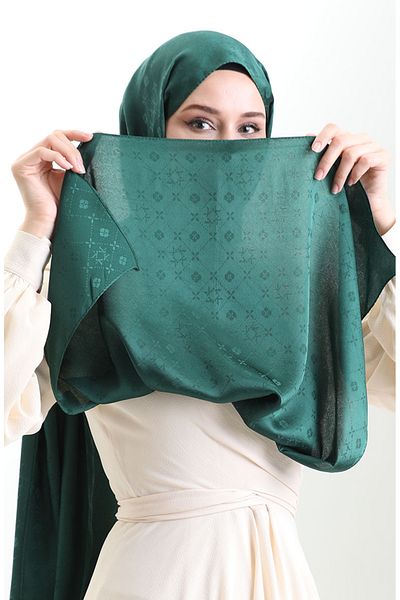 sefamerve Σάλι Karaca Jacquard 81097-02 Σμαραγδένιο Πράσινο
