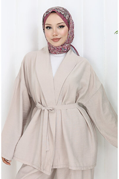 sefamerve Παντελόνι Kimono Σετ δύο τεμαχίων 11322-08 Mink