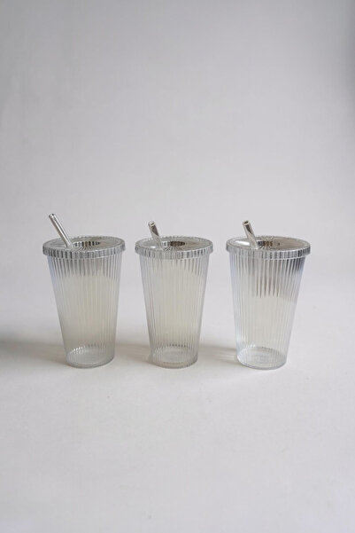 UCR HOME Glass Mica Cup with Straw Origami Style with Lid Soft Drink Cold Hot Coffee Pinterest 3 Pcs