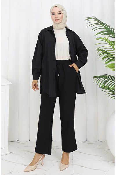 sefamerve Elastic Waist Pocket Trousers 0118-03 White