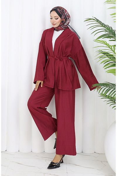 sefamerve Παντελόνι Kimono Σετ δύο τεμαχίων 11322-08 Mink