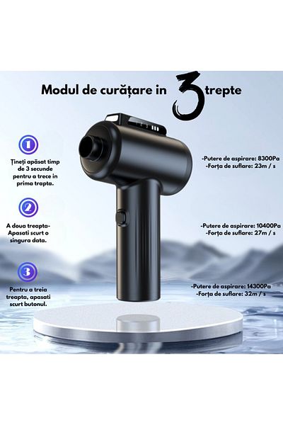 VENTART Suflanta aer VENTART, 4 in 1,Tastatura, Gratar, 100000 RPM, 14 Accesorii, WIRELESS