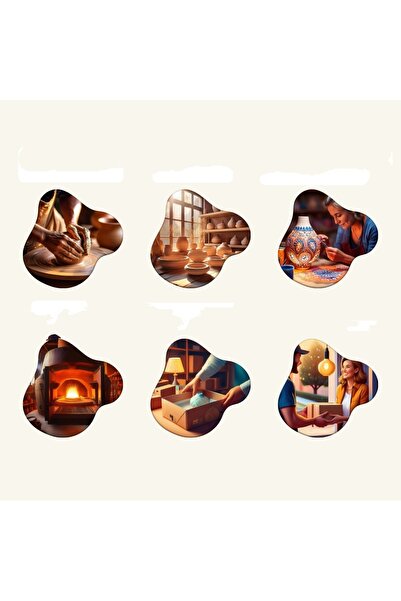 Kütahya Alkimo Hand Decor Ceramic Lampshade Table Lamp Night Light Decorative Lamp