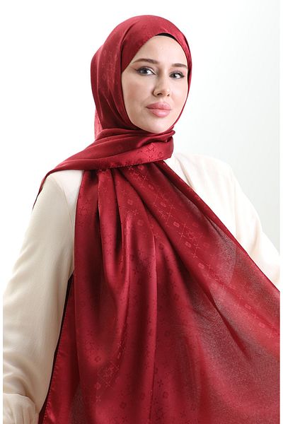 sefamerve Σάλι Karaca Jacquard 81097-05 Μπορντό Κόκκινο