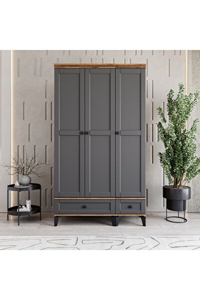 MONZIO Silva 3 Kapaklı Çekmeceli Gardırop %100 MDF