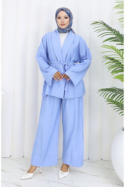 sefamerve Παντελόνι Kimono Σετ δύο τεμαχίων 11322-08 Mink