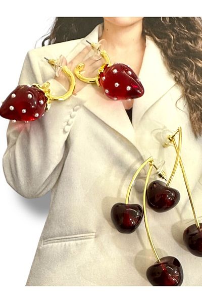 Finery by Nerrs Dangle Strawberry Earrings