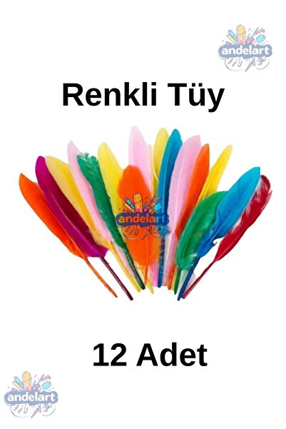 andelart Kuş Tüyü Renkli 12'li