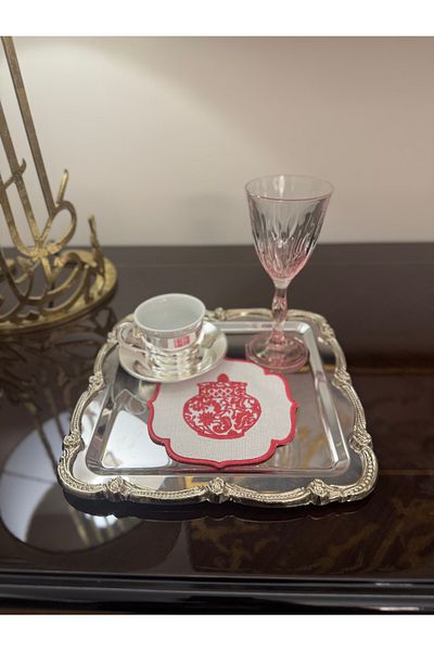 larense Silver Tray Casting Silver Rose Frame& Presentation Tray&Tea, Coffee Tray& Promise, Engagement Tray