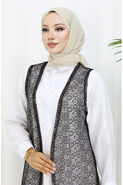 sefamerve Lace Slim Fit Vest 8760-02 Brown