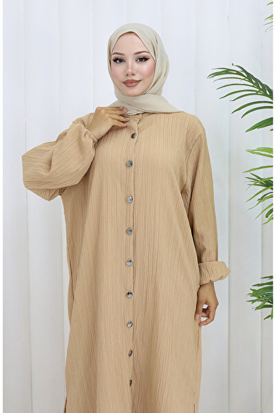 sefamerve Bürümcük Fabric Tunic Trousers Double Set 2093-01 Milky Coffee