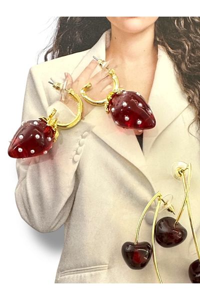 Finery by Nerrs Dangle Strawberry Earrings
