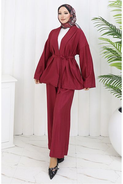 sefamerve Παντελόνι Kimono Σετ δύο τεμαχίων 11322-08 Mink