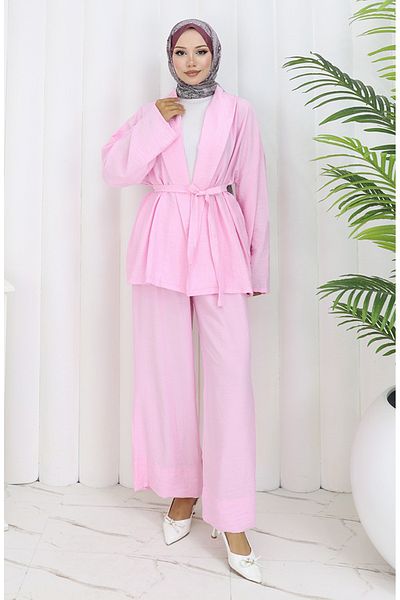 sefamerve Παντελόνι Kimono Σετ δύο τεμαχίων 11322-08 Mink