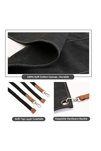 Omran Cart Apron For Barista, Unisex Cotton Apron For Cafe, Kitchen & Barber Extra Large