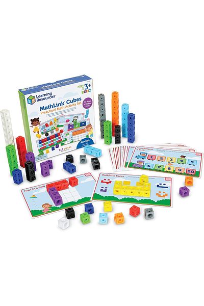 Learning Resources MathLink Cubes Preschool Math Activity Set, 115 Pieces, Ages 3+ Preschool STEM Ac