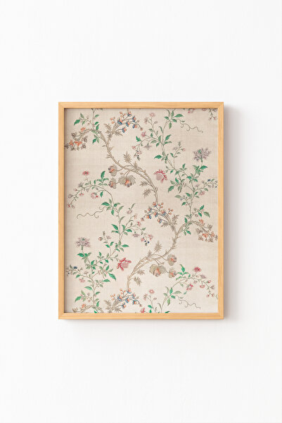 epiqart Çiçek Deseni - Ahşap Desenli Çerçeve