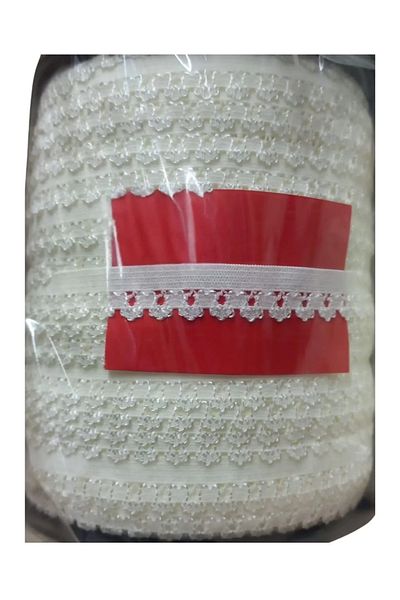 Mu Art Ahşap Laundry Rubber Lace 1 cm 1 Meter Off White