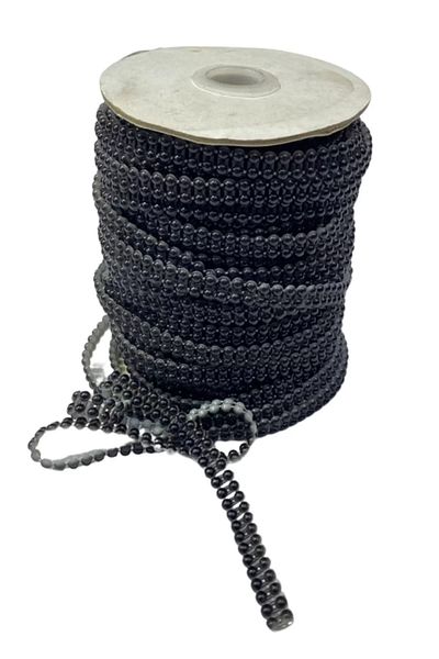 P Parla Sewable Row Pearl Width 1 cm Black 5 Meters