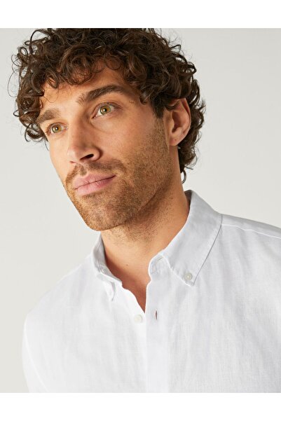 Marks & Spencer Kısa Kollu Keten Gömlek