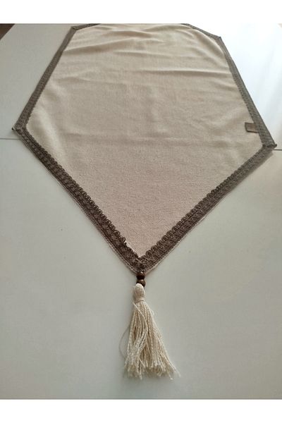 denizli hatırası Natural Organic Cendere Fabric 100% Cotton Laced Runner 50X110 cm