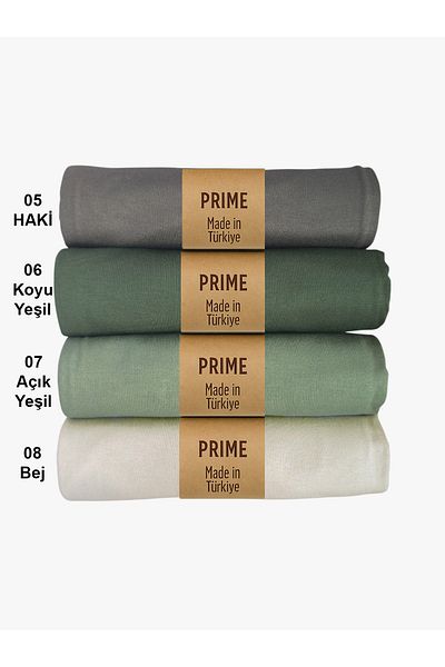 DAKKA KADİMA Combed Cotton Shawl Set of 4 (Khaki - Dark Green - Light Green - Beige)