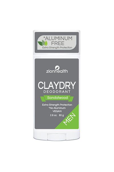 Zion Health Natural Deodorant for Men with Sandalwood Scent 80g