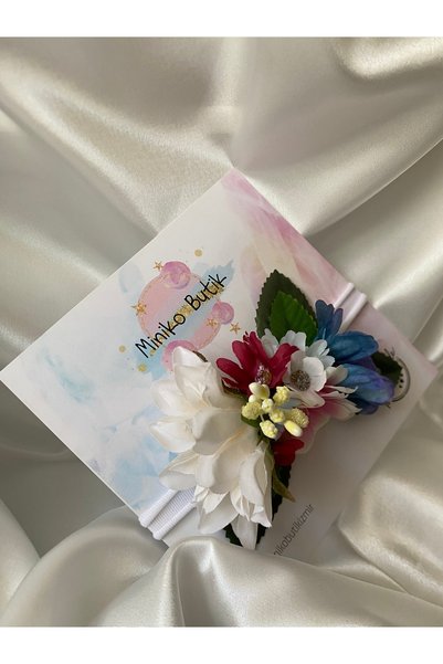 Miniko Butik Baby Girl Floral Headband, Floral Hairpin, Newborn Shooting/Birthday Crown