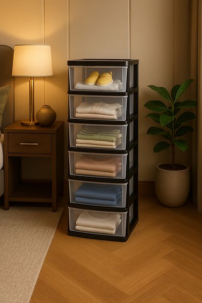 ALMUFARREJ Chest of 6 Drawers Multicolour 42×34×124 cm