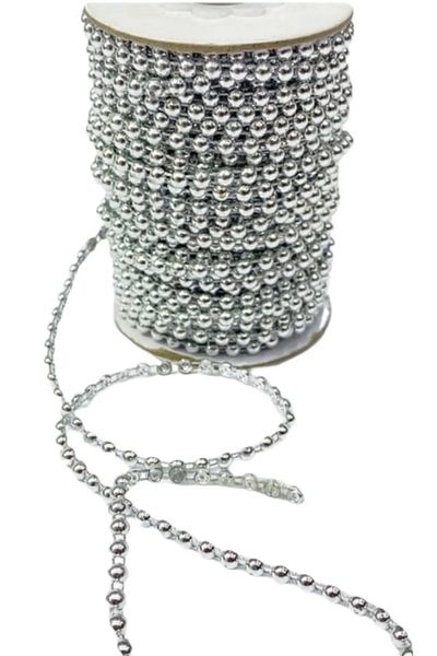 DESTİ GO Sewable Row Pearl Single Width 1 cm Silver 10 Meters