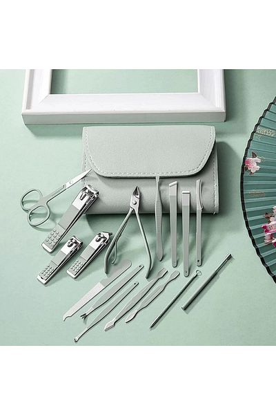 Home Buffer ®   Travel Type 16 Piece Manicure Pedicure Set with Self Bag