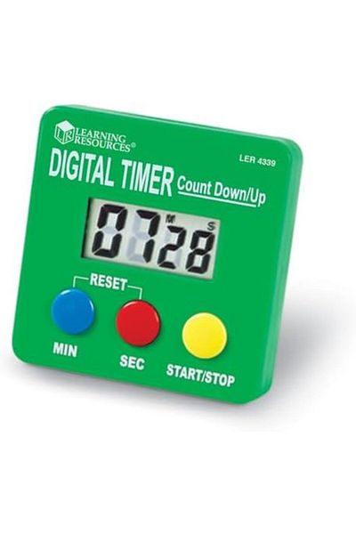 Learning Resources Learning Resources Digital Timer, Count Down/Up, Displays Seconds/Minutes, Ages 5+, Multicolor