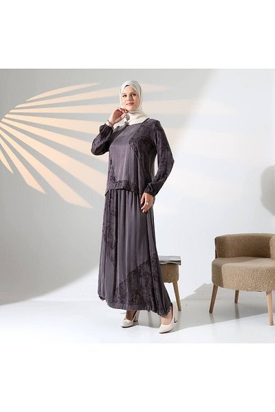 Meryemce Butik Silk Cupra Skirt Suit