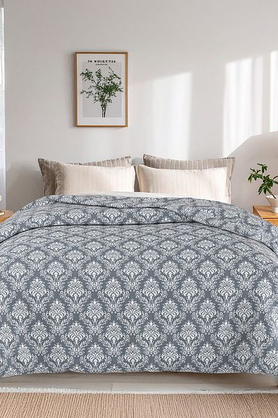 Lorien Baroq Patterned, Lorien Jacquard and Printed 100% Cotton Single Pique (Bedspread) – 155X235 cm
