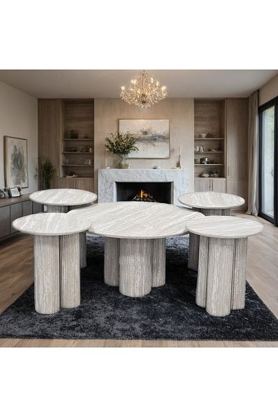 Ch 5-piece wooden tea table set
