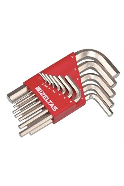 İzeltaş 4900003112 Allen Anahtar Takım Altı Köşe Standart Boy 12 Parça