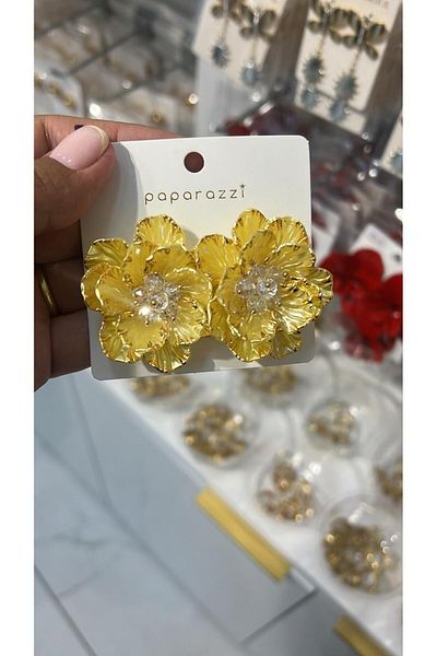 Finery by Nerrs Yellow Color Flower Earrings